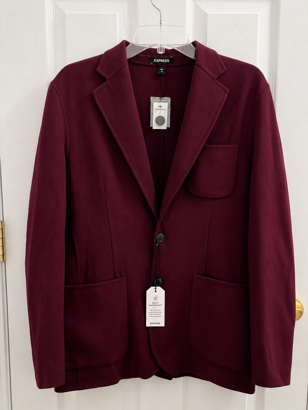 Express Burgundy Wool-Blend Blazer Jacket Women’s Size S NWT